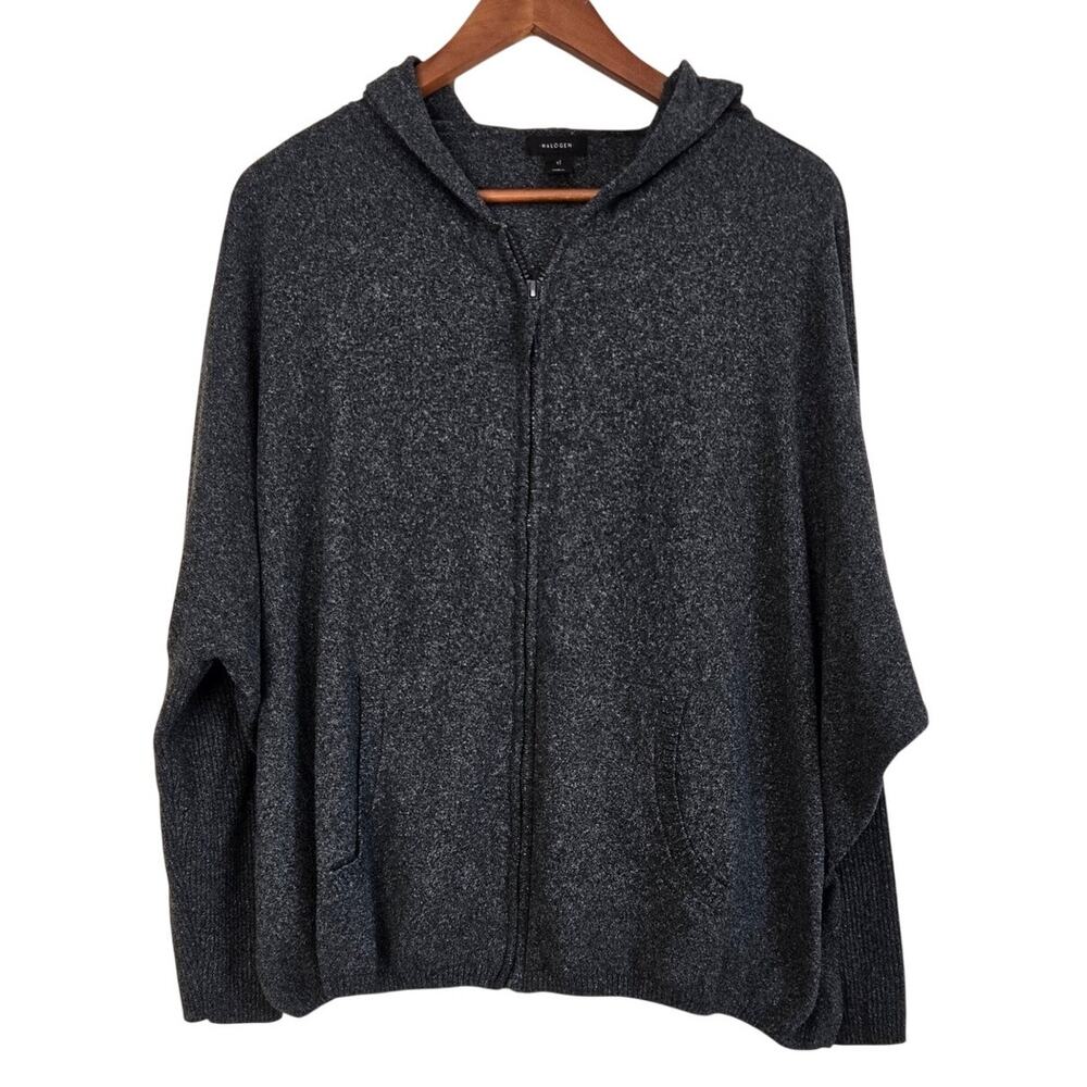 Minimalist Quiet Luxury Charcoal Gray Halogen Zip-Up Jacket Capsule Wardrobe XL